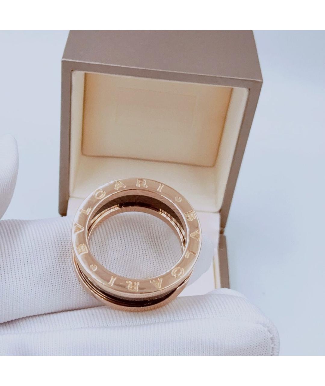 BVLGARI Черное кольцо из розового золота, фото 5
