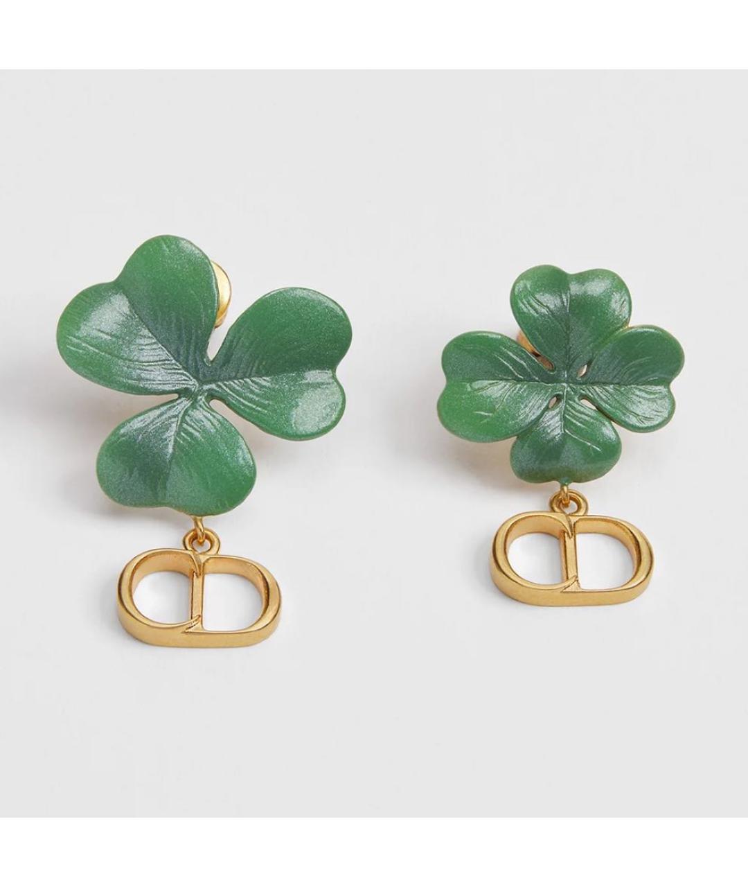 CHRISTIAN DIOR Зеленые серьги, фото 4