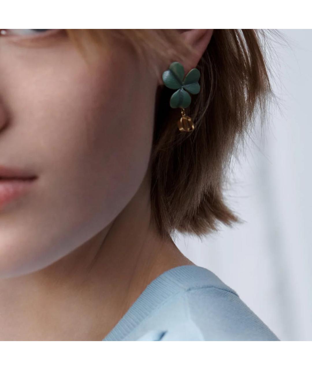 CHRISTIAN DIOR Зеленые серьги, фото 2