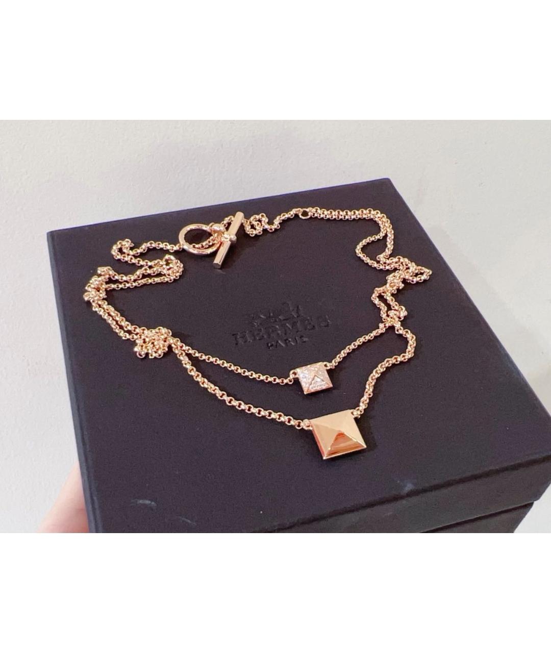 HERMES Розовое колье из розового золота, фото 7