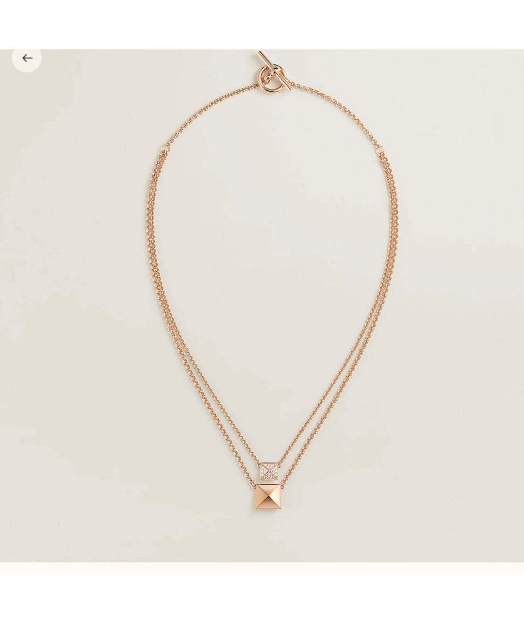 HERMES Розовое колье из розового золота, фото 9