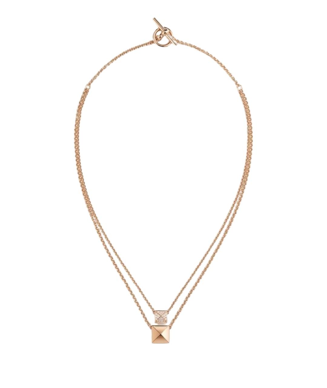 HERMES Розовое колье из розового золота, фото 1