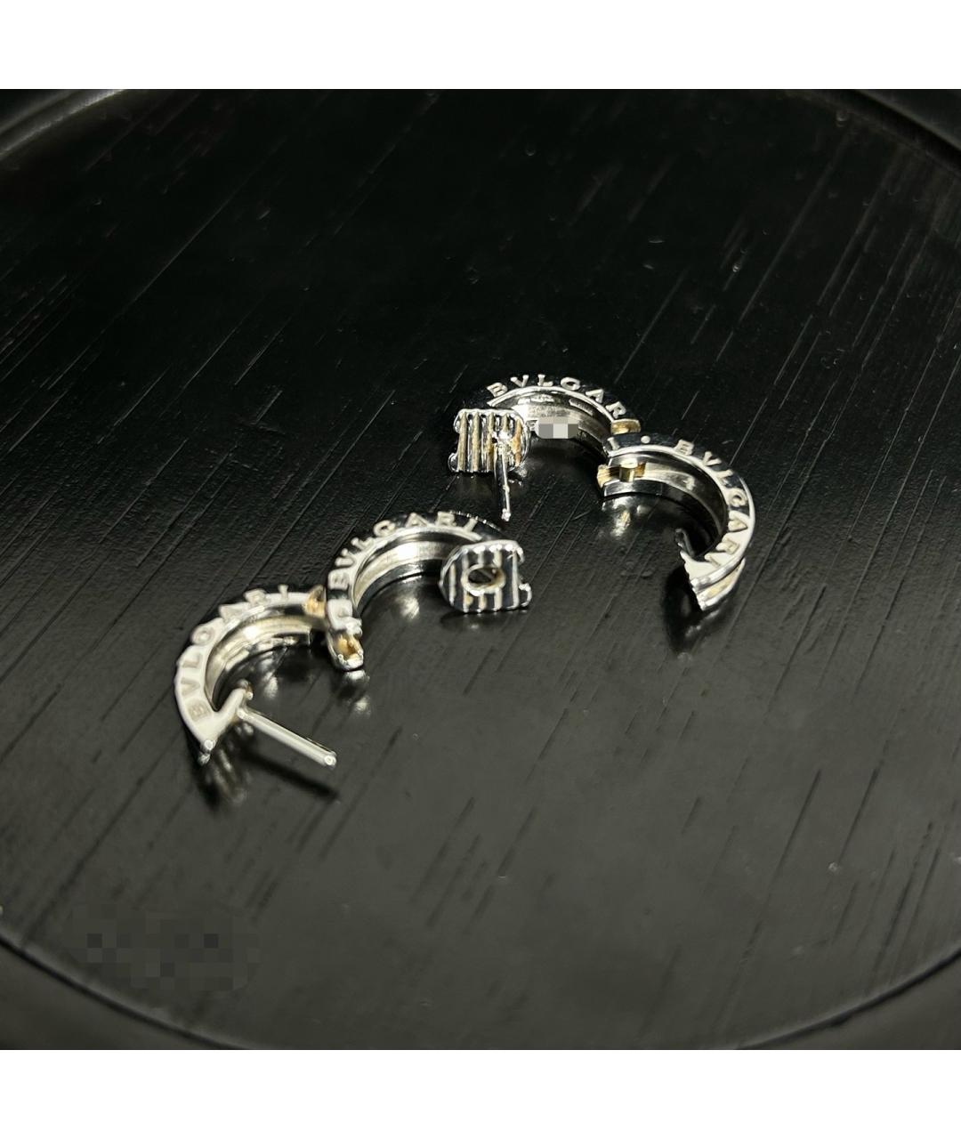 BVLGARI Серебряные серьги из белого золота, фото 4