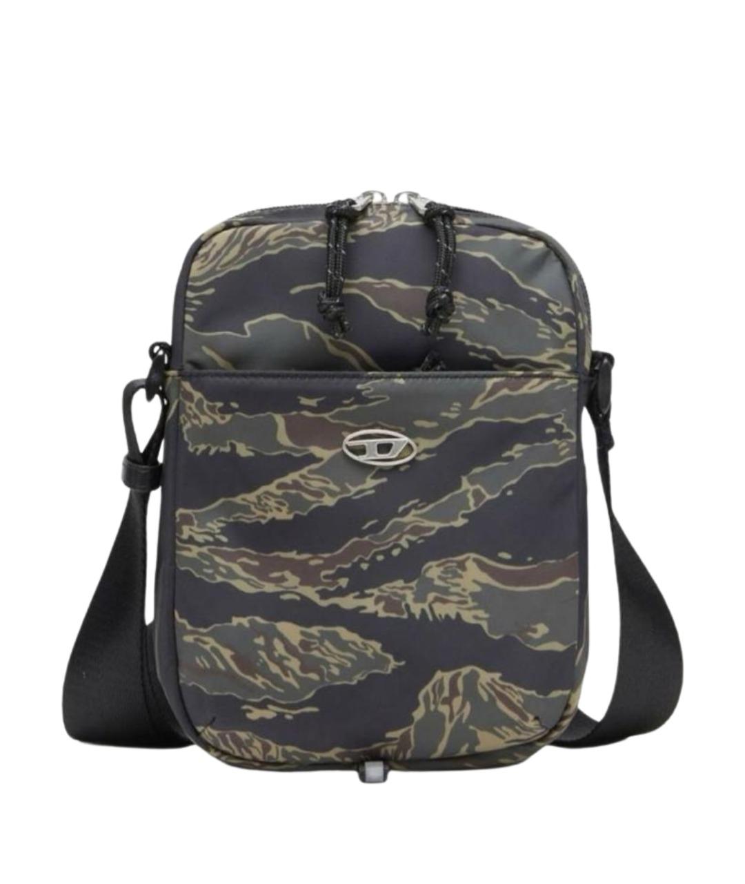 DIESEL Хаки тканевая сумка на плечо, фото 1