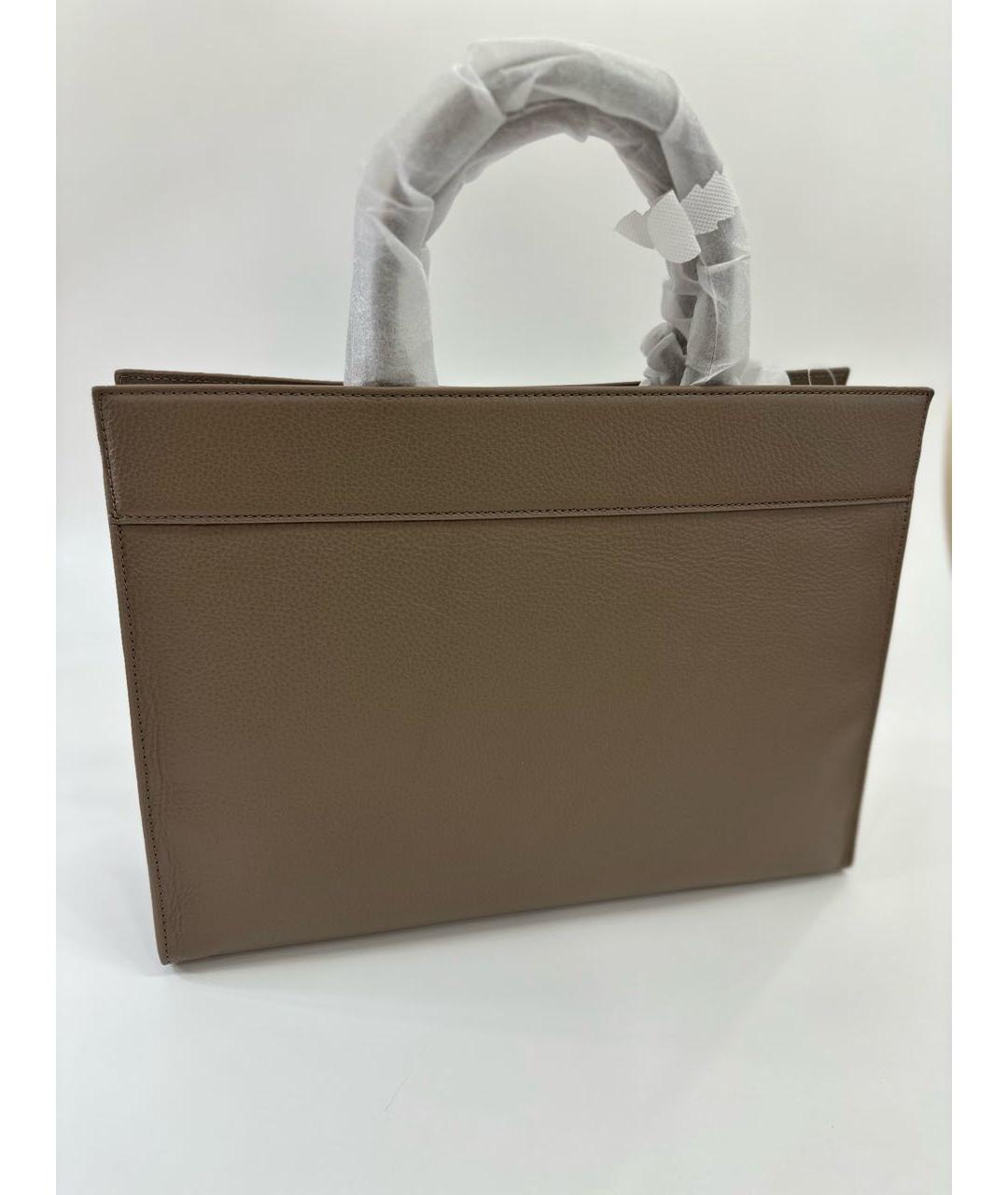 COCCINELLE Бежевая кожаная сумка с короткими ручками, фото 4