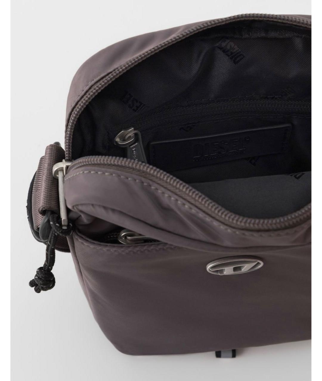 DIESEL Коричневая тканевая сумка на плечо, фото 3