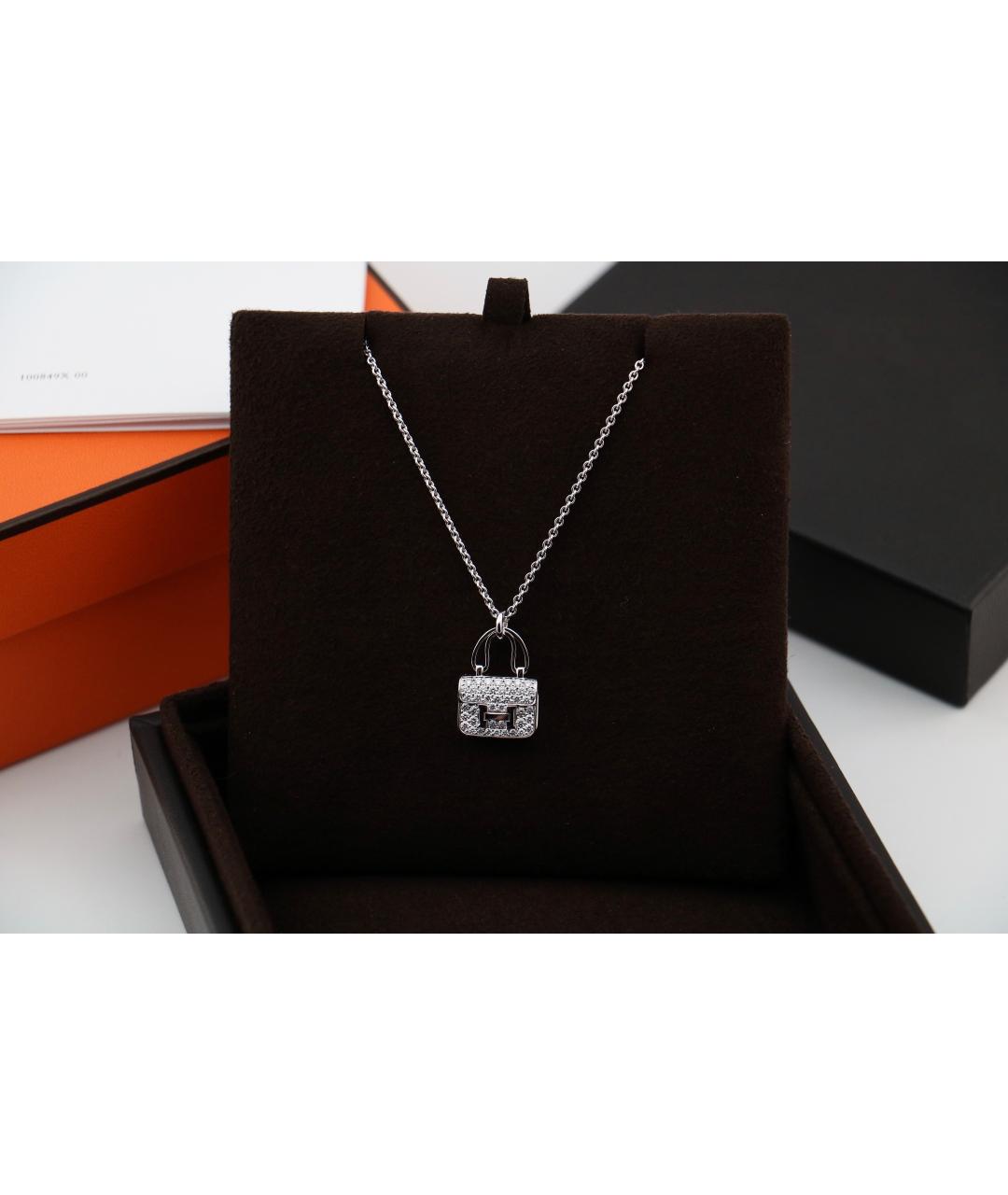 HERMES Серебряное колье из белого золота, фото 3