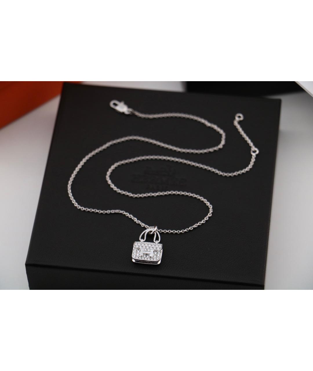 HERMES Серебряное колье из белого золота, фото 5