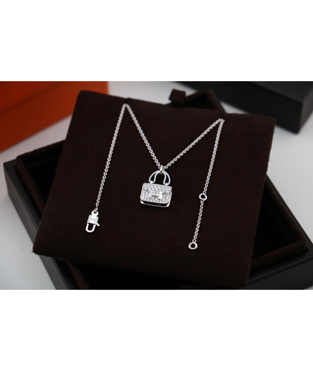 HERMES Серебряное колье из белого золота, фото 4