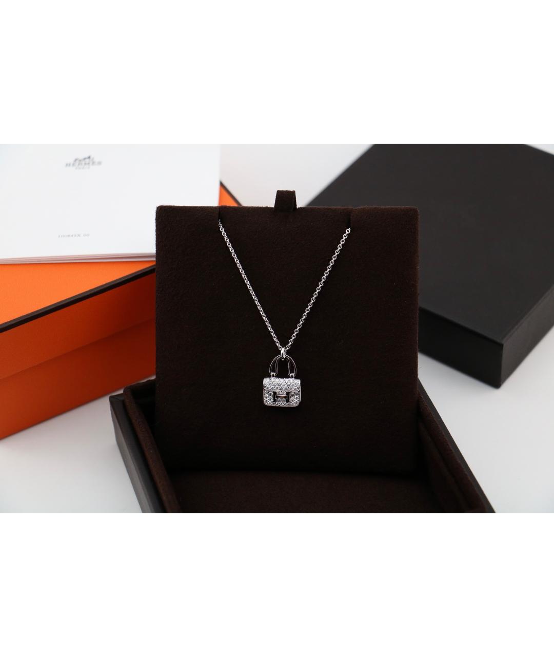 HERMES Серебряное колье из белого золота, фото 2