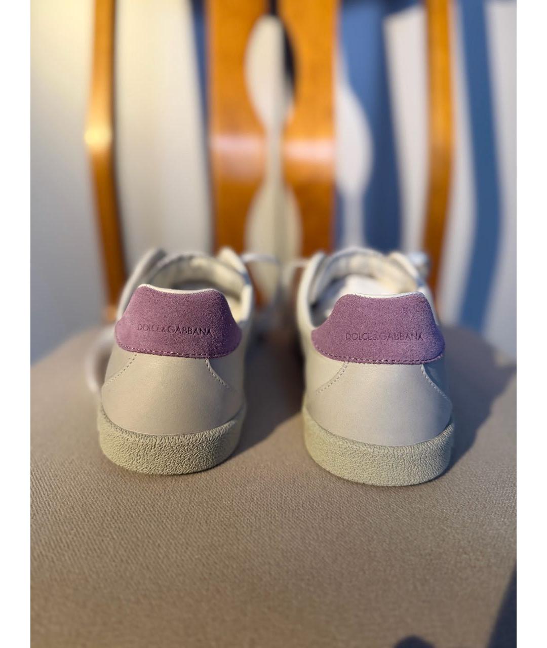 DOLCE&GABBANA Серые кожаные кеды, фото 4