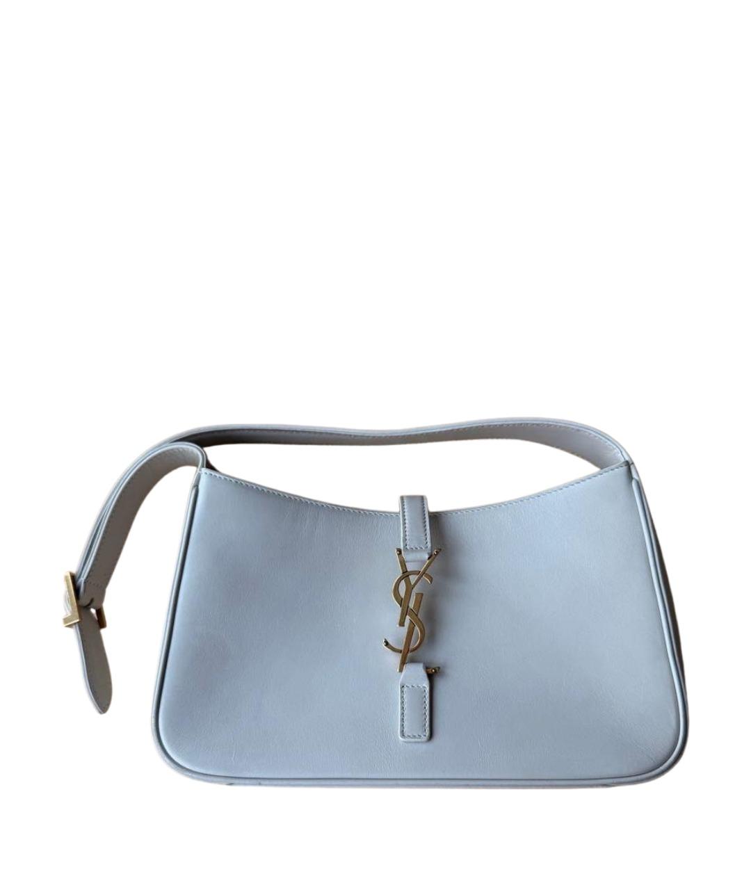 SAINT LAURENT Бежевая кожаная сумка с короткими ручками, фото 1