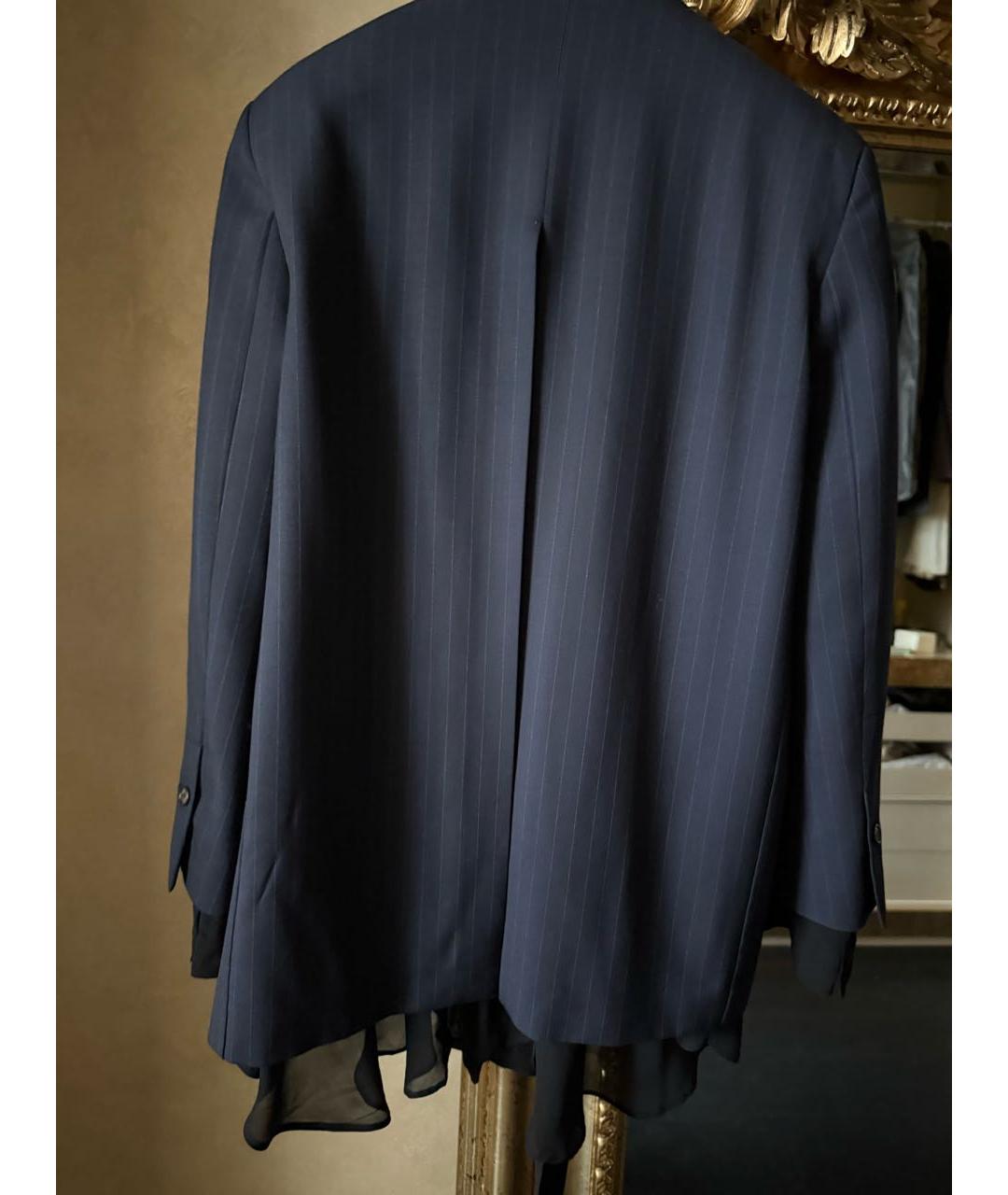 ERIKA CAVALLINI Темно-синий шерстяной жакет/пиджак, фото 4