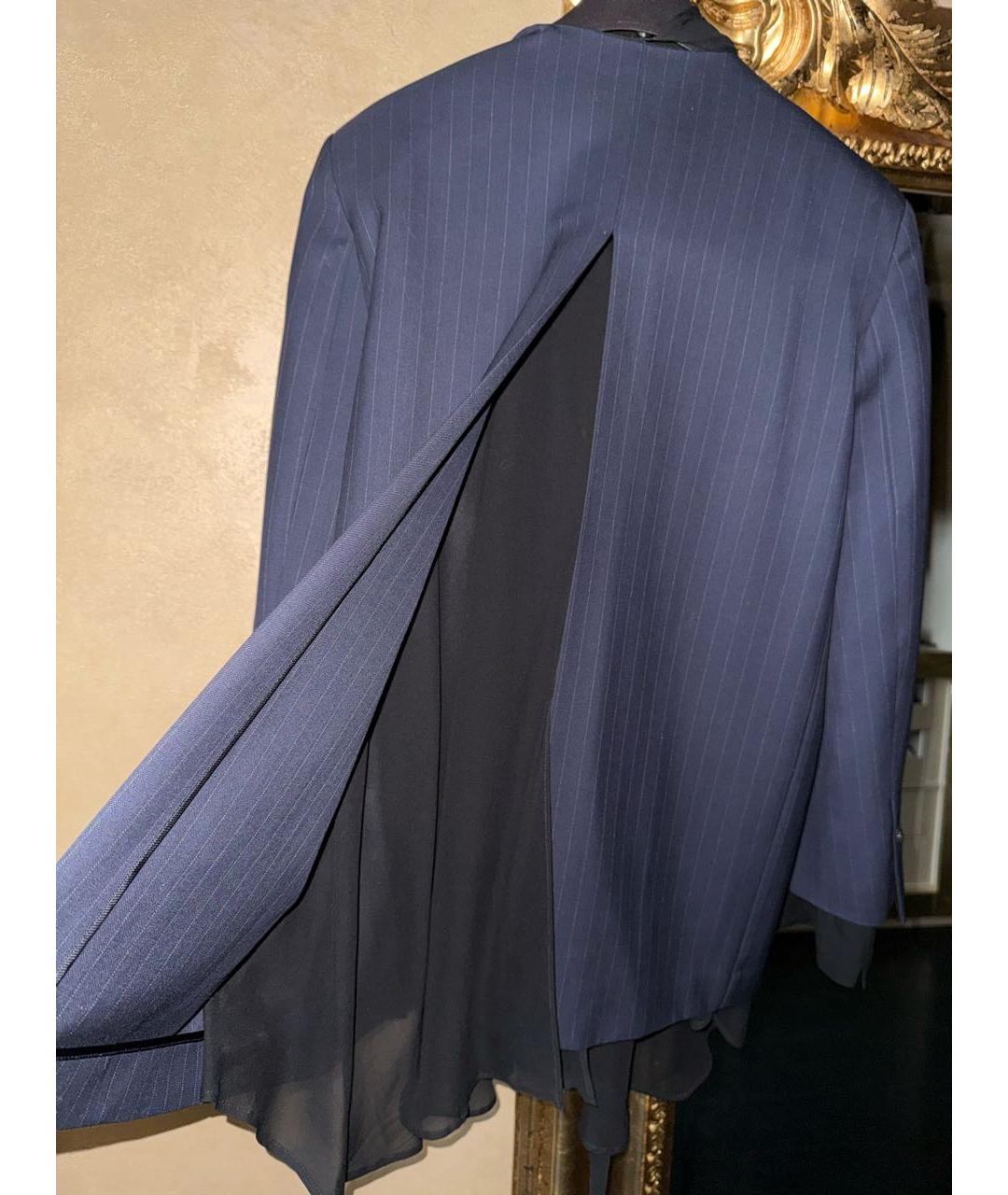 ERIKA CAVALLINI Темно-синий шерстяной жакет/пиджак, фото 5