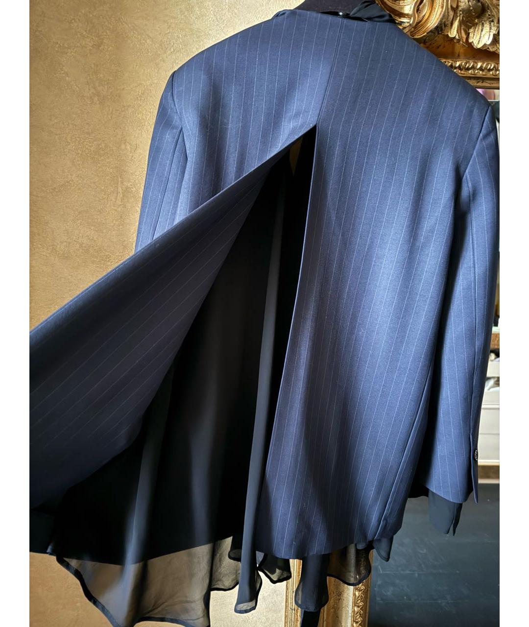 ERIKA CAVALLINI Темно-синий шерстяной жакет/пиджак, фото 3