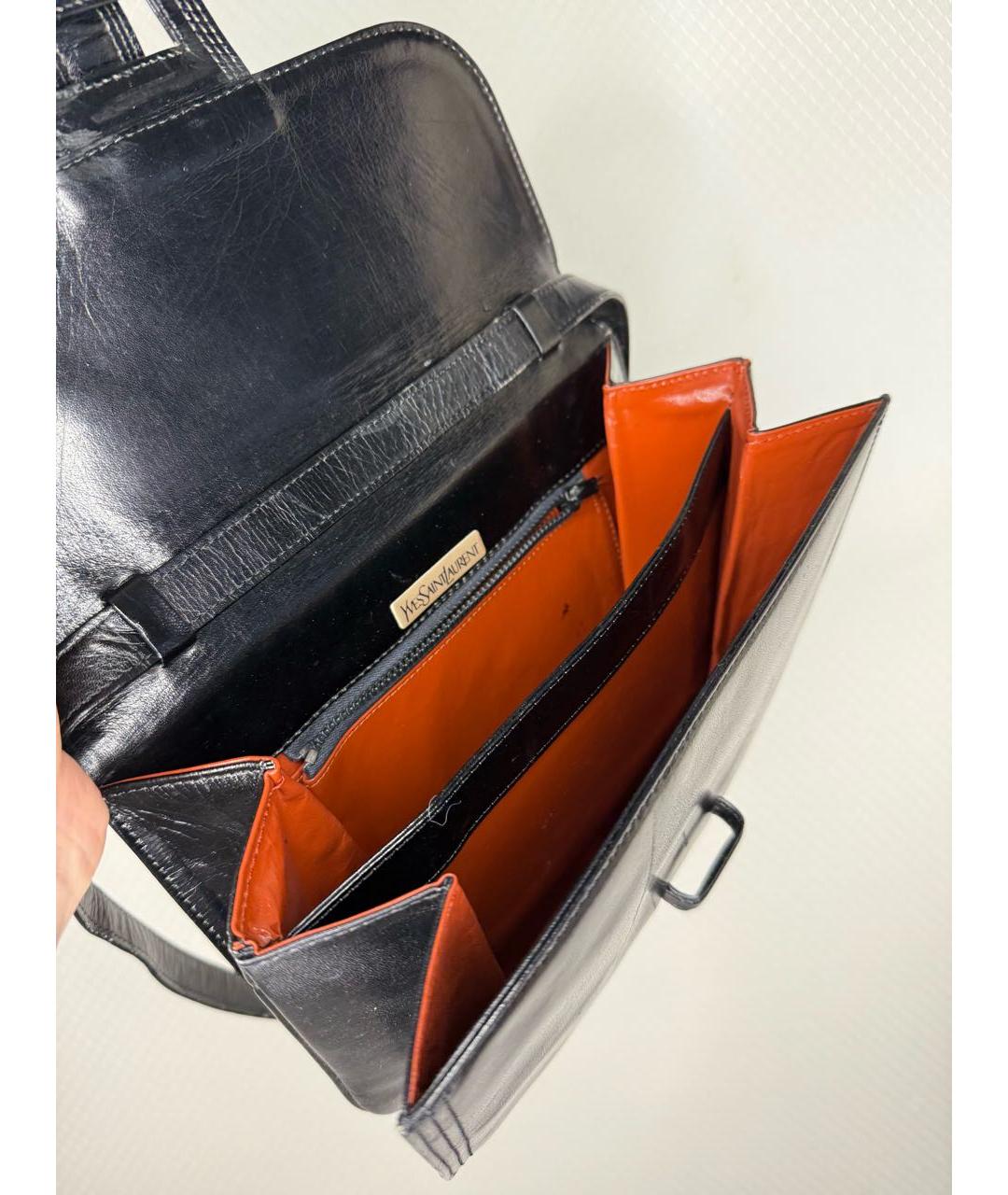 SAINT LAURENT Черная кожаная сумка через плечо, фото 7