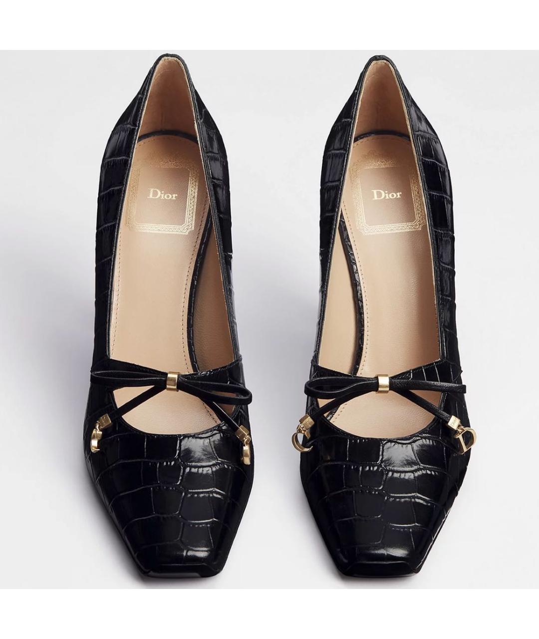 CHRISTIAN DIOR Черные кожаные туфли, фото 4