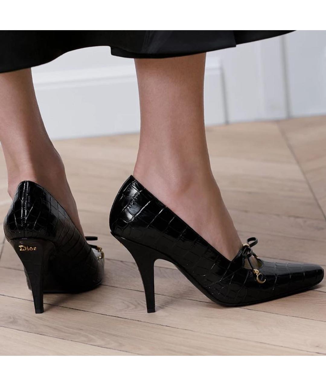 CHRISTIAN DIOR Черные кожаные туфли, фото 3