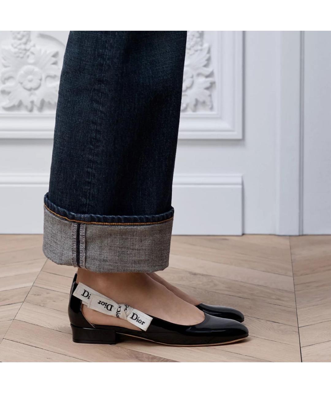 BABY DIOR Черные кожаные балетки, фото 2