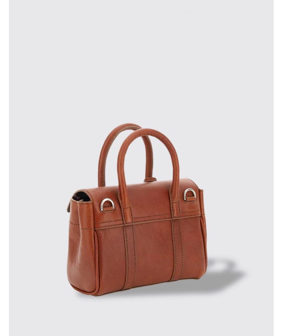 MULBERRY Коричневая кожаная сумка с короткими ручками, фото 2