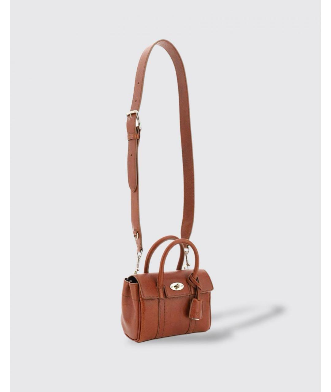 MULBERRY Коричневая кожаная сумка с короткими ручками, фото 3