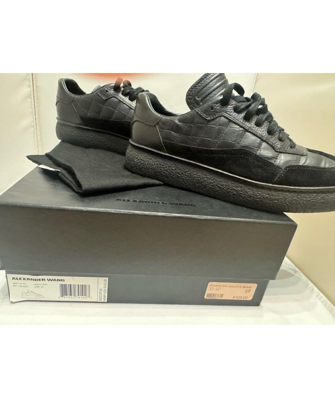 ALEXANDER WANG Черные кожаные кеды, фото 6