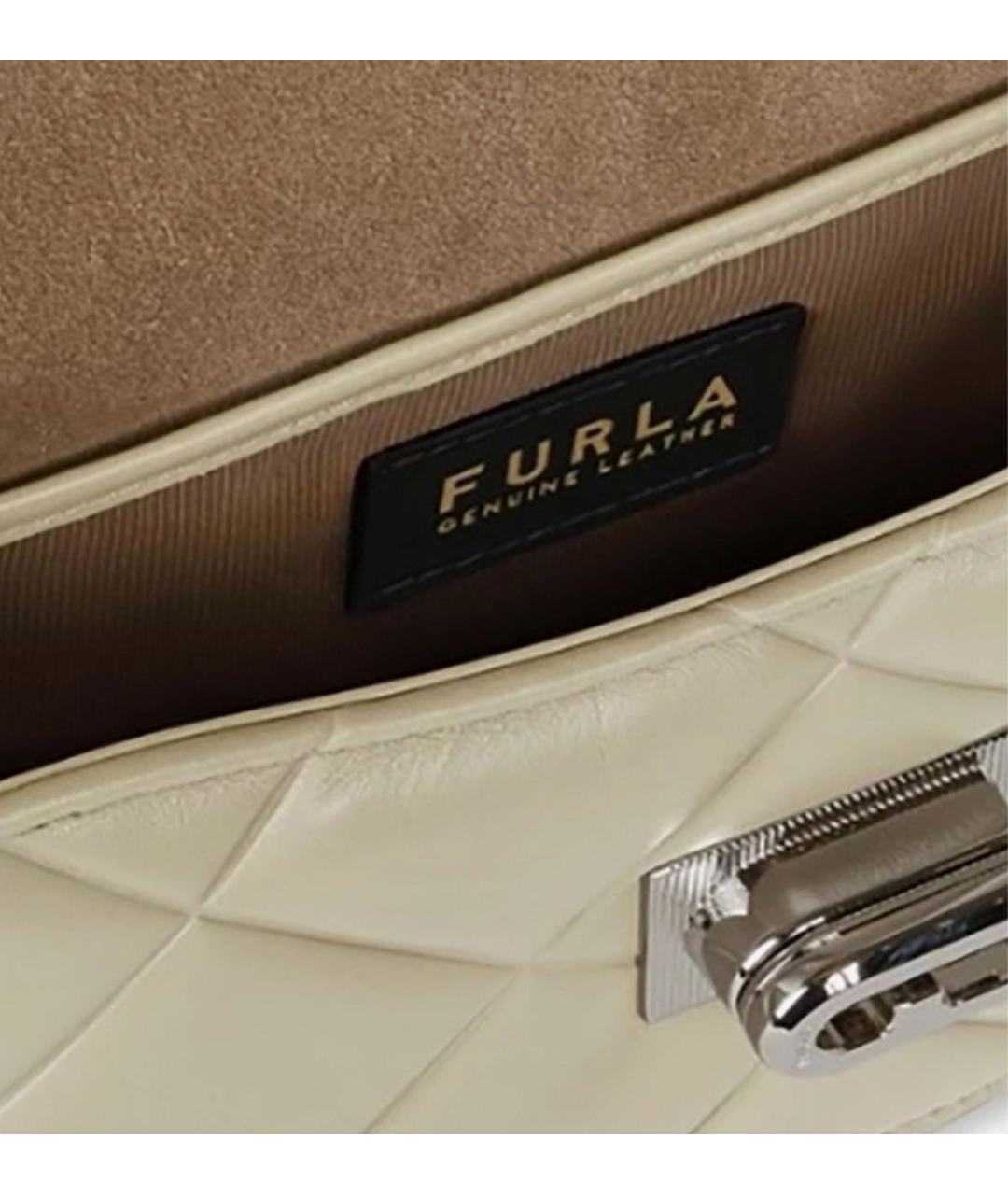 FURLA Бежевая кожаная сумка через плечо, фото 3