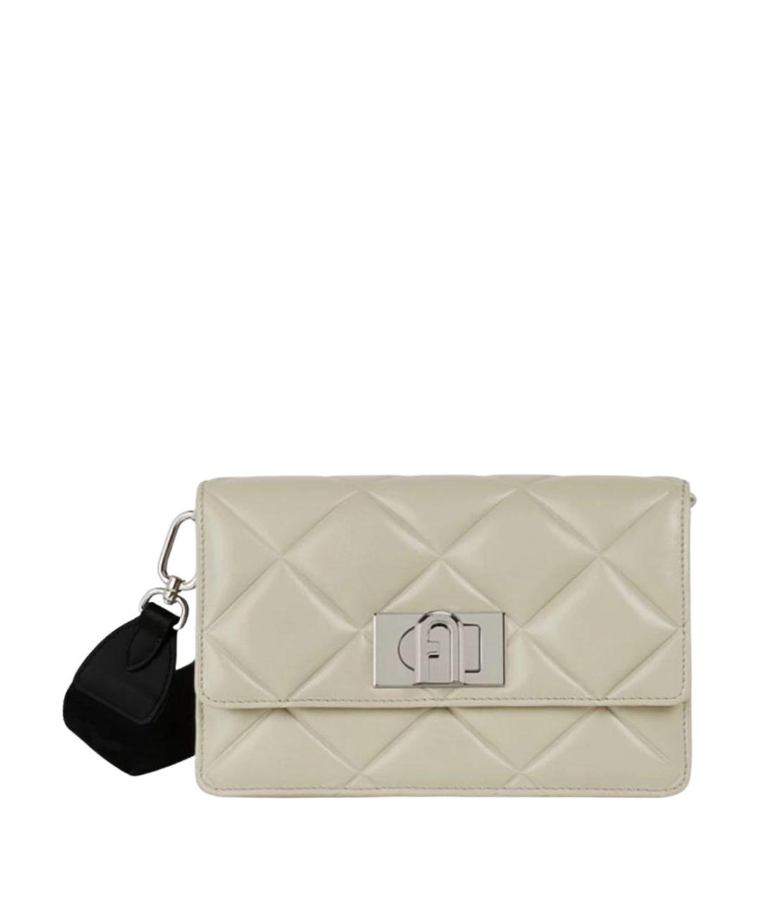 FURLA Бежевая кожаная сумка через плечо, фото 1