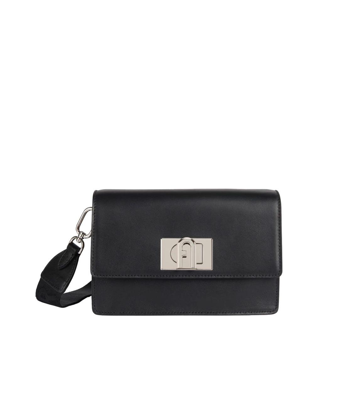 FURLA Черная кожаная сумка через плечо, фото 1