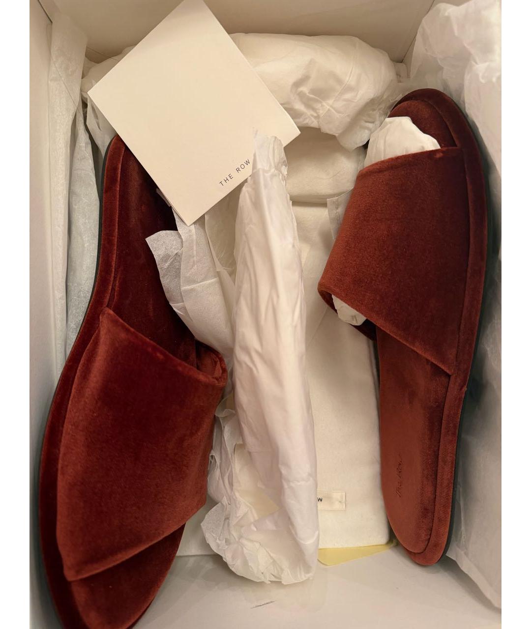 THE ROW Коричневые текстильные шлепанцы, фото 7