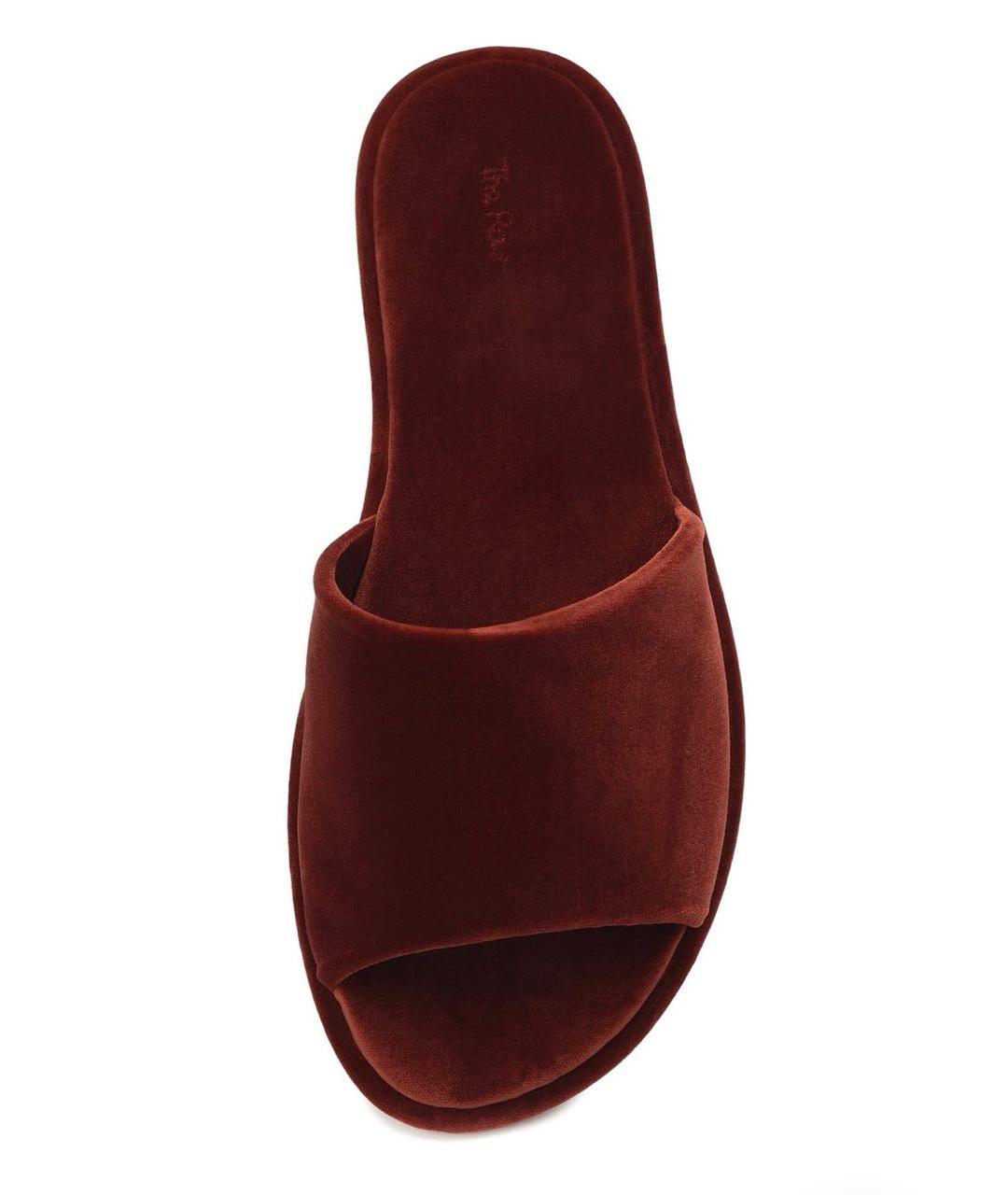 THE ROW Коричневые текстильные шлепанцы, фото 3