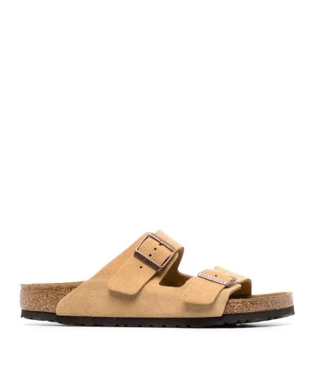 BIRKENSTOCK Бежевые замшевые сандалии, фото 7