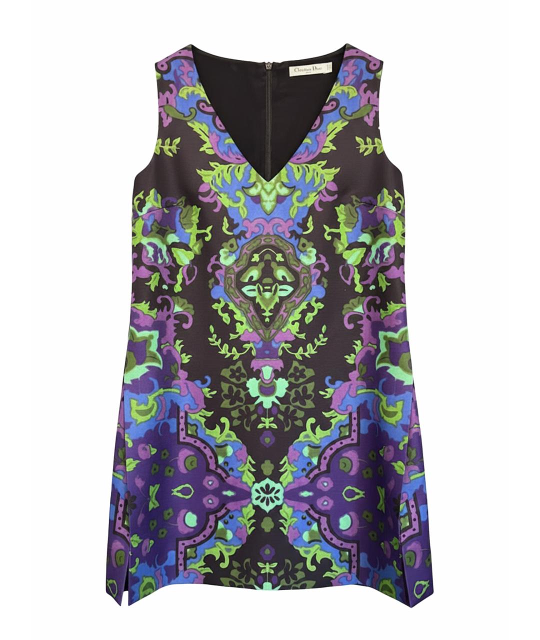 CHRISTIAN DIOR Фиолетовое шерстяное повседневное платье, фото 1