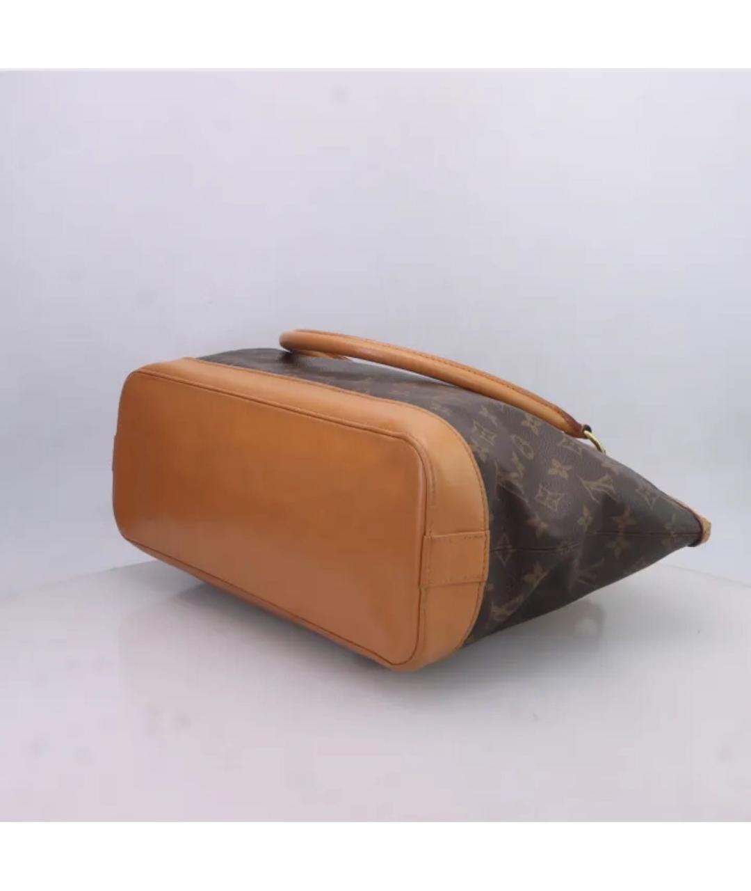 LOUIS VUITTON Коричневая кожаная сумка тоут, фото 6