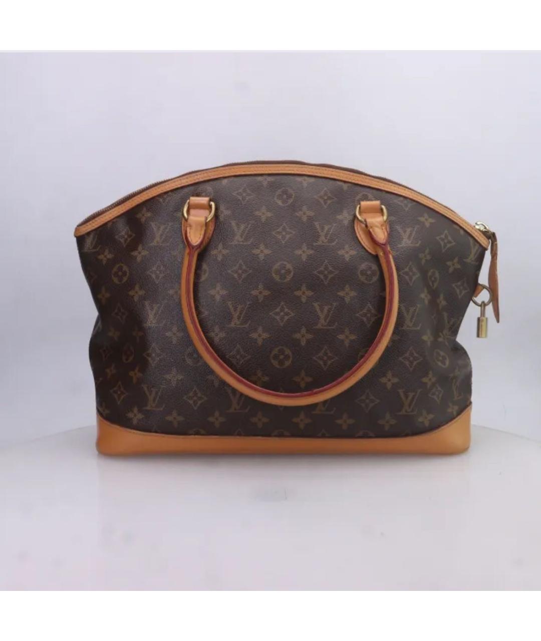 LOUIS VUITTON Коричневая кожаная сумка тоут, фото 3