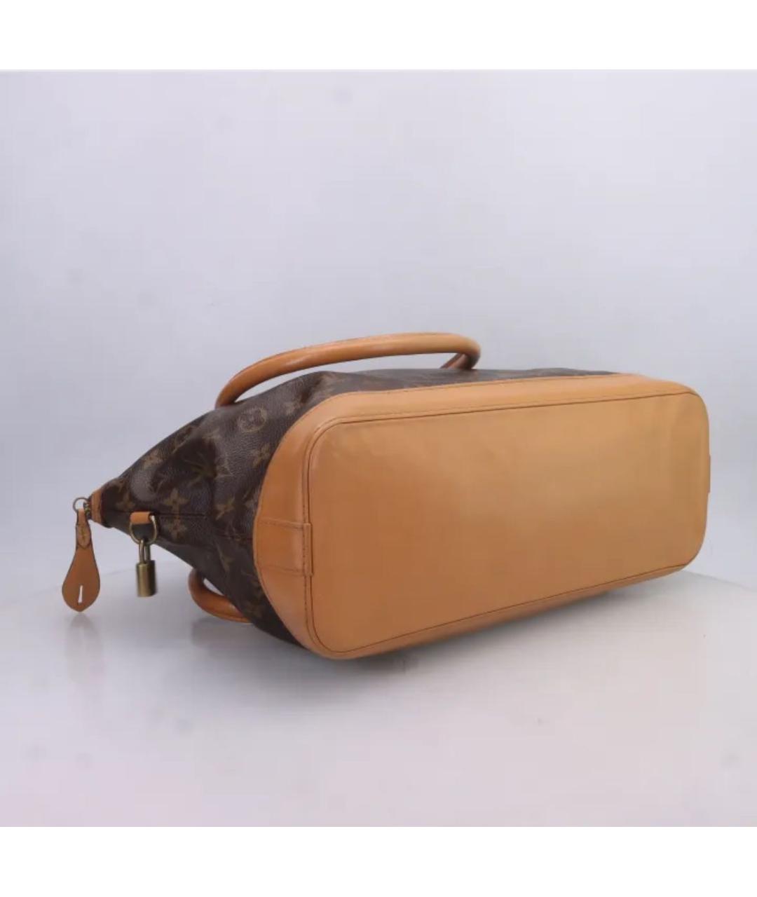 LOUIS VUITTON Коричневая кожаная сумка тоут, фото 5