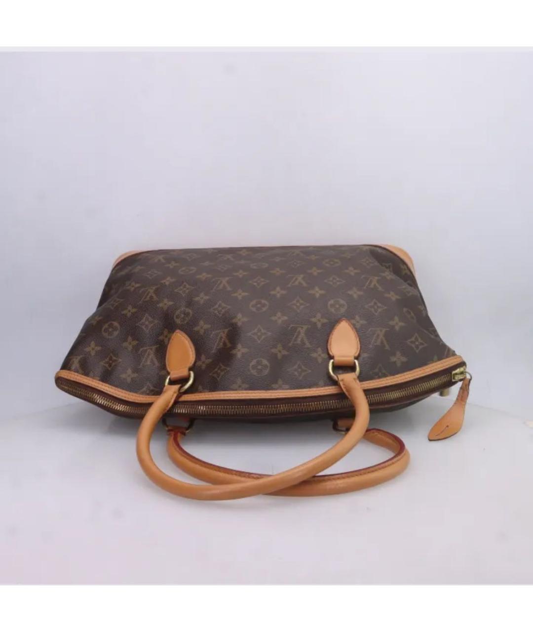 LOUIS VUITTON Коричневая кожаная сумка тоут, фото 7