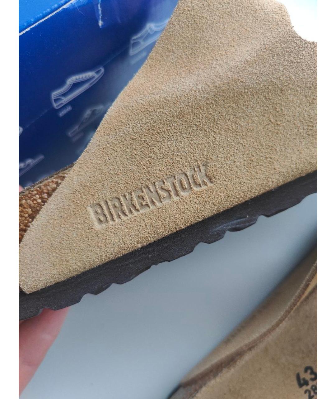 BIRKENSTOCK Бежевые замшевые сандалии, фото 5