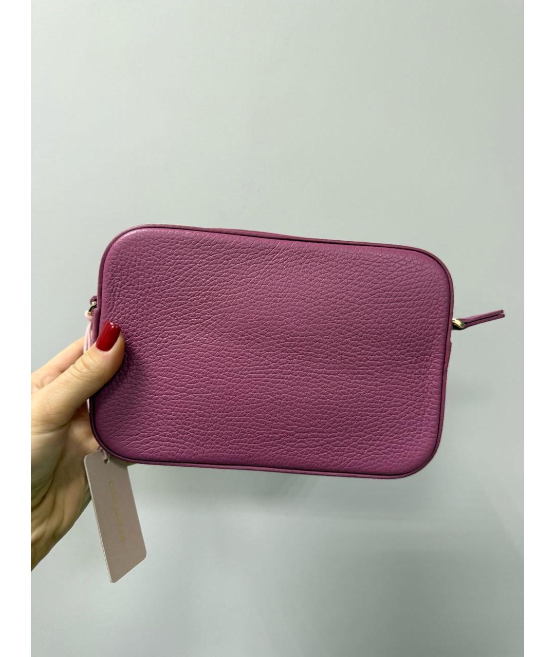 COCCINELLE Розовая кожаная сумка через плечо, фото 4