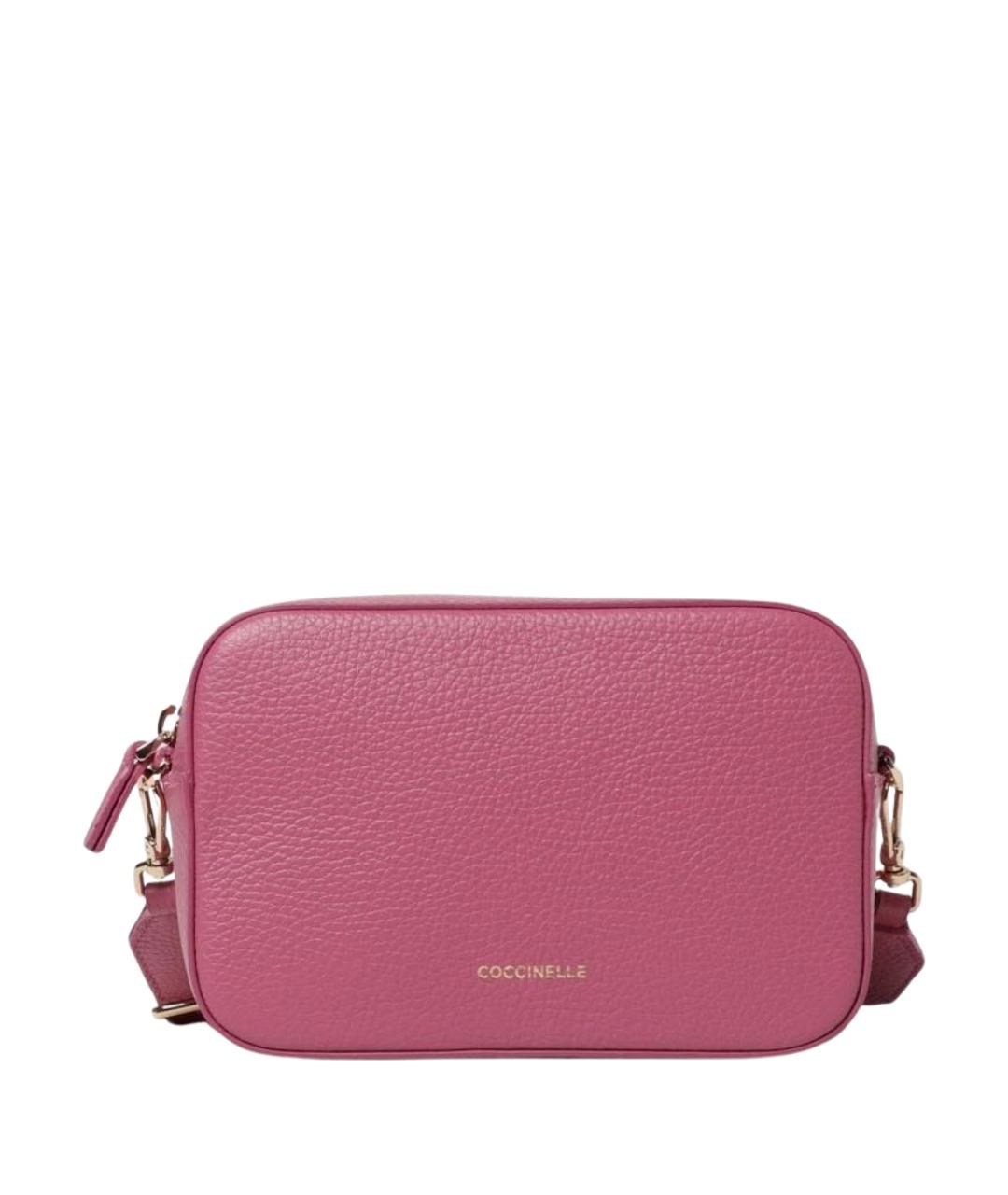 COCCINELLE Розовая кожаная сумка через плечо, фото 1