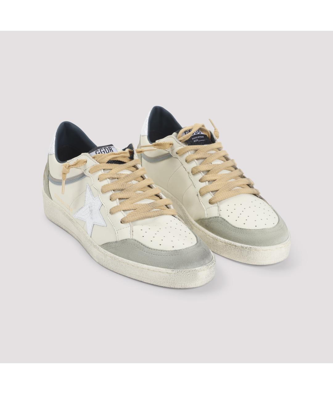 GOLDEN GOOSE DELUXE BRAND Бежевые кожаные низкие кроссовки / кеды, фото 3