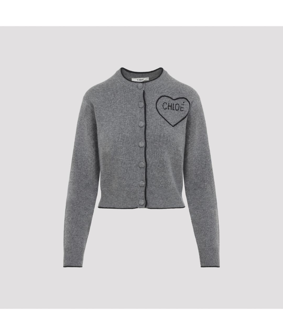 CHLOE Серый кашемировый кардиган, фото 2