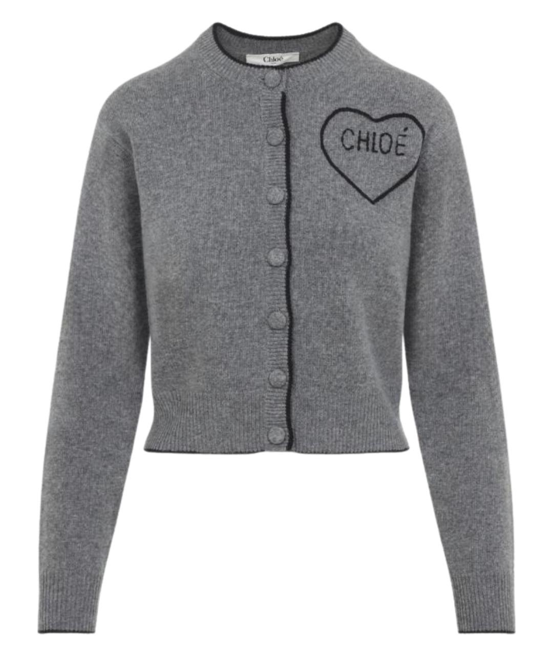 CHLOE Серый кашемировый кардиган, фото 1