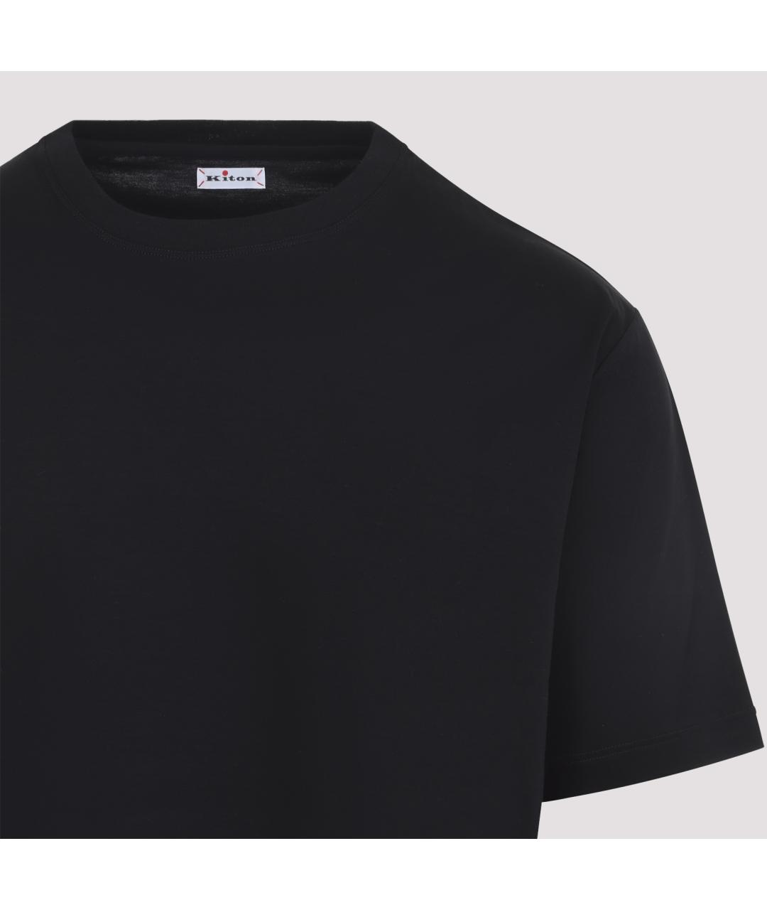 KITON Черная хлопковая футболка, фото 4