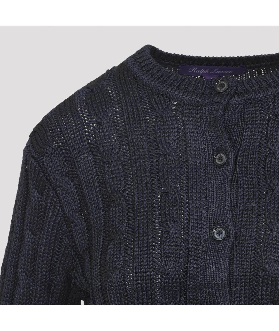 RALPH LAUREN Фиолетовый шелковый кардиган, фото 5