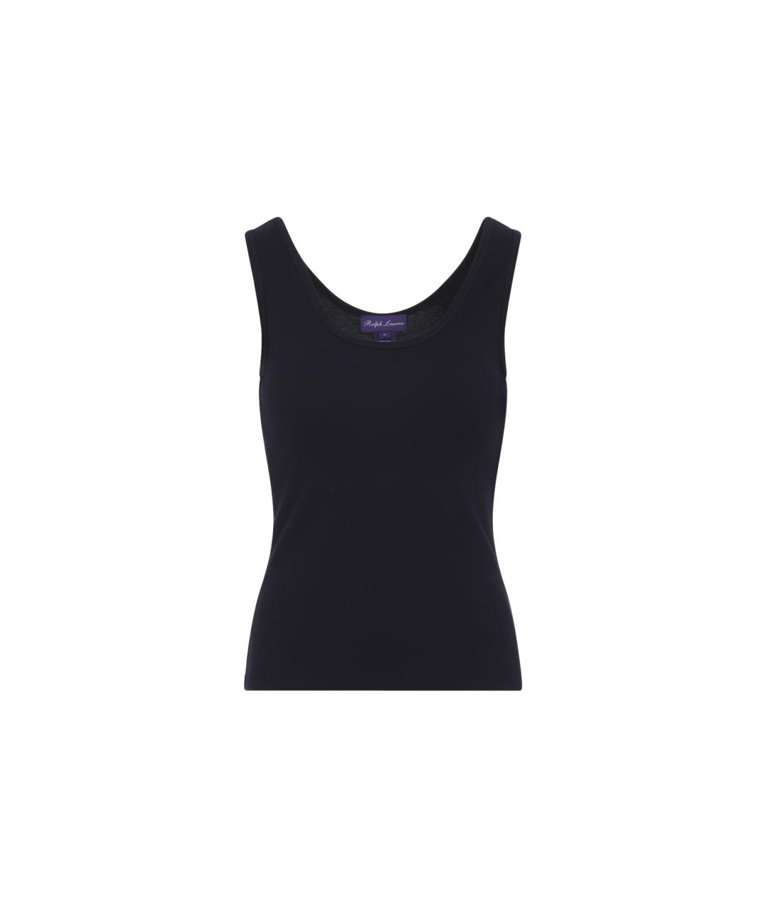 RALPH LAUREN COLLECTION Темно-синяя хлопковая майка, фото 4