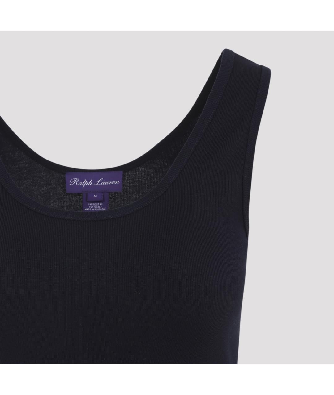 RALPH LAUREN COLLECTION Темно-синяя хлопковая майка, фото 3