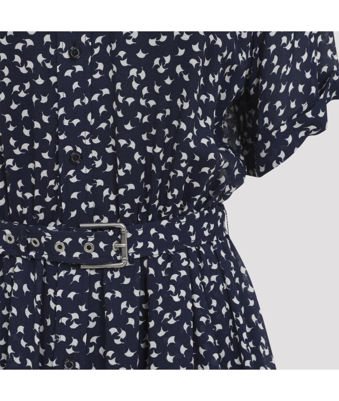 RALPH LAUREN COLLECTION Синее вискозное платье, фото 4