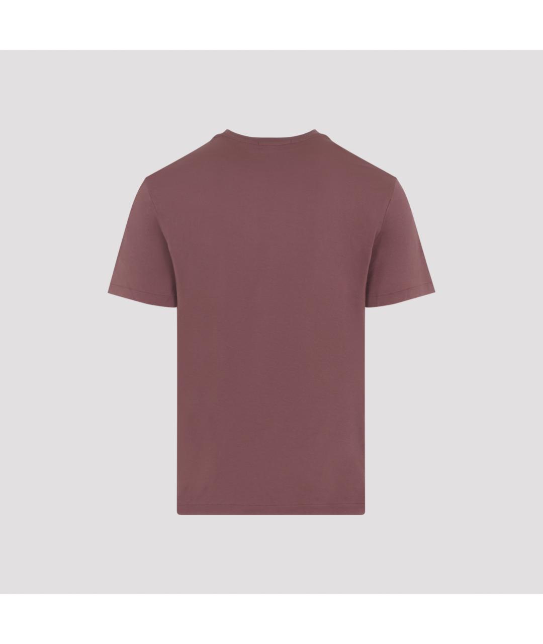 RALPH LAUREN PURPLE LABEL Красная хлопковая футболка, фото 3