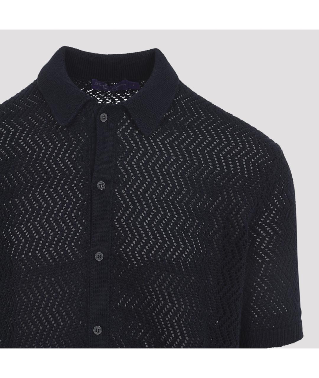 RALPH LAUREN PURPLE LABEL Темно-синий хлопковый кардиган, фото 3